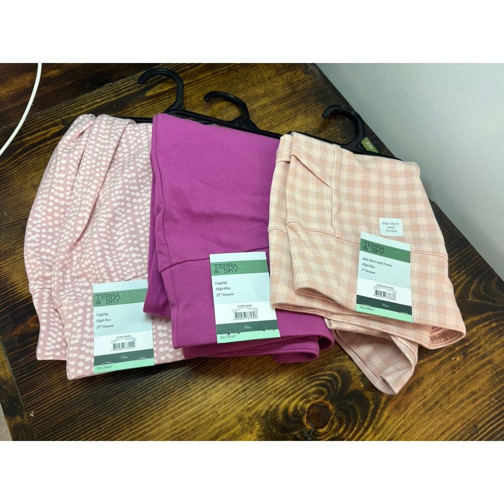 Terra & Sky‎ Lot of 3 Pair of Leggings/Bike Shorts Size 0X